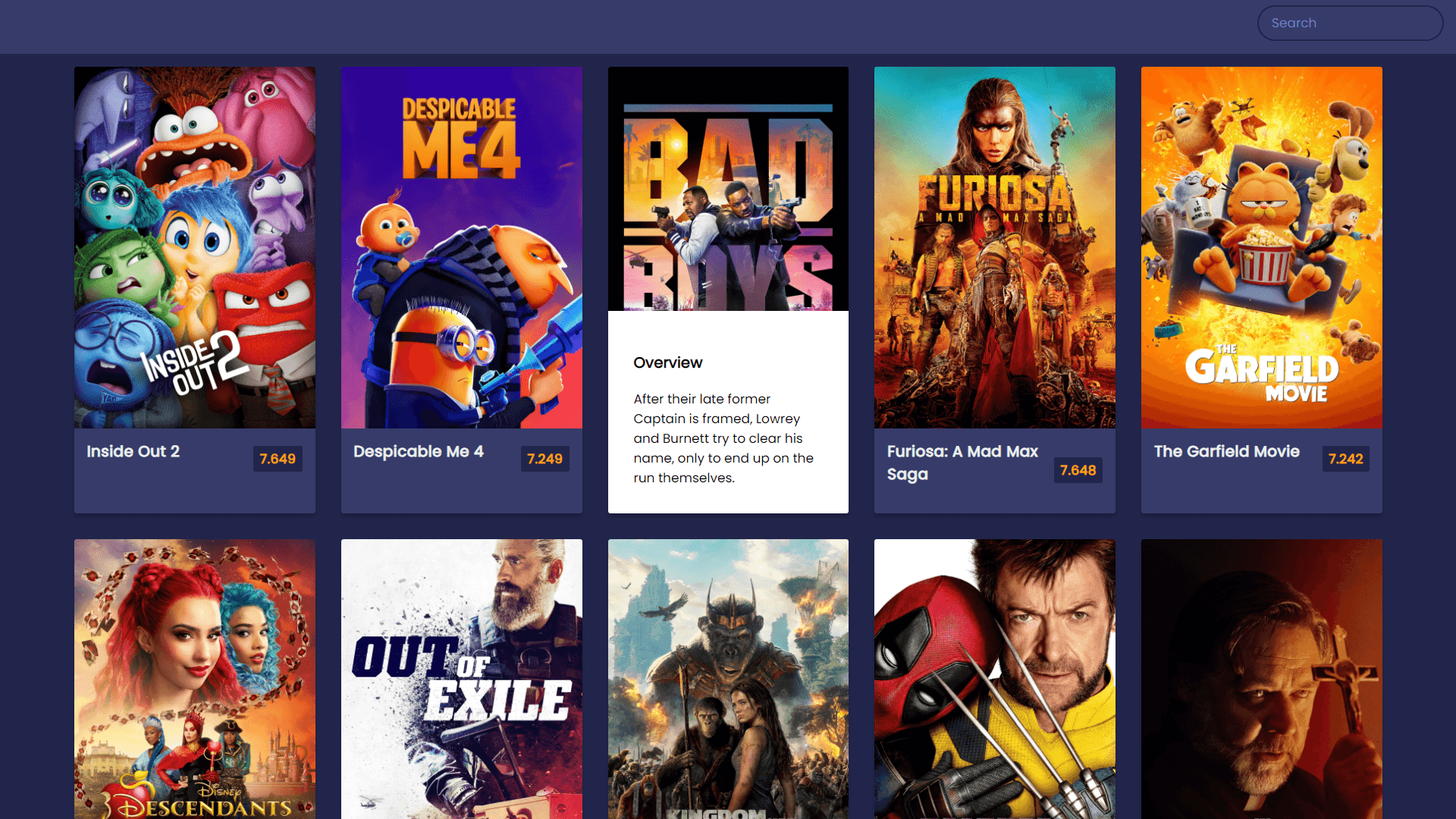 CineStream user interface